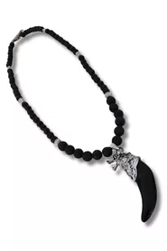 Halskette aus Heilsteinen mit "Zahn"