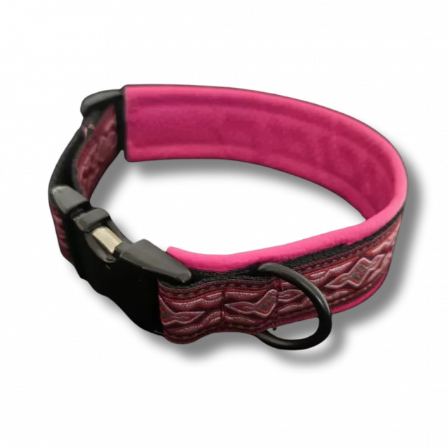 Hundehalsband rosa mit Muster
